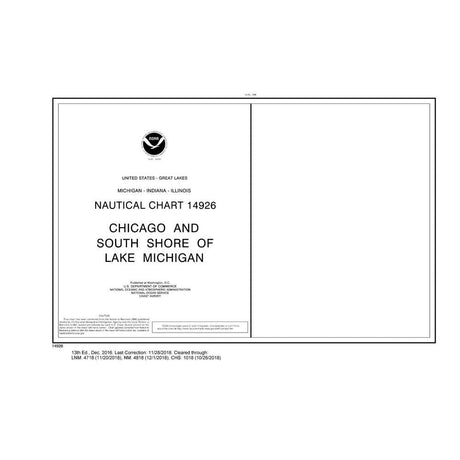 Historical NOAA Chart 14926: Chicago and South Shore of Lake Michigan (32 Page Booklet) - Life Raft Professionals