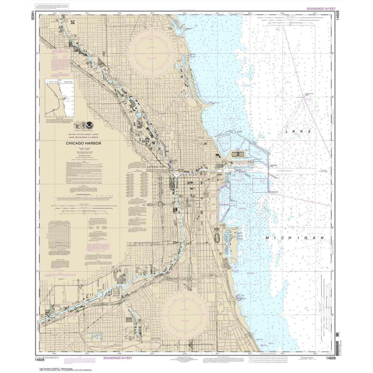 Historical NOAA Chart 14928: Chicago Harbor - Life Raft Professionals