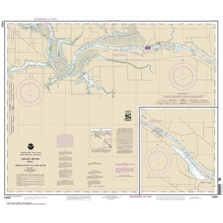 Historical NOAA Chart 14931: Grand River From Dermo Bayou To Bass River - Life Raft Professionals