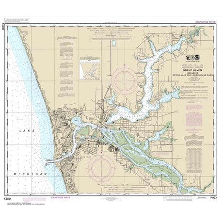 Historical NOAA Chart 14933: Grand Haven: including Spring Lake and Lower Grand River - Life Raft Professionals