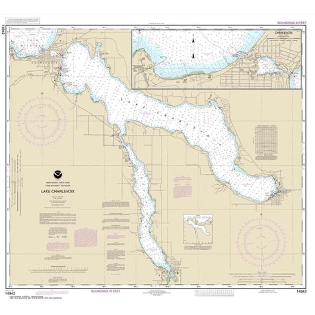 Historical NOAA Chart 14942: Lake Charlevoix; Charlevoix: South Point to Round Lake - Life Raft Professionals