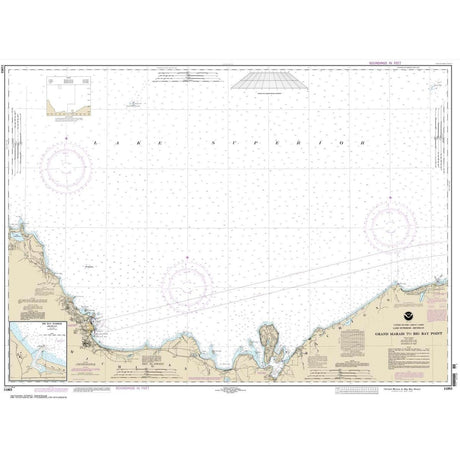 Historical NOAA Chart 14963: Grand Marais to Big Bay Point; Big Bay Harbor - Life Raft Professionals