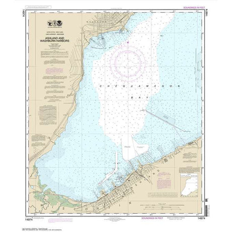 Historical NOAA Chart 14974: Ashland and Washburn harbors - Life Raft Professionals