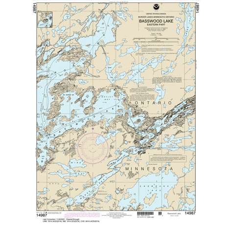 Historical NOAA Chart 14987: Basswood Lake: Eastern Part - Life Raft Professionals