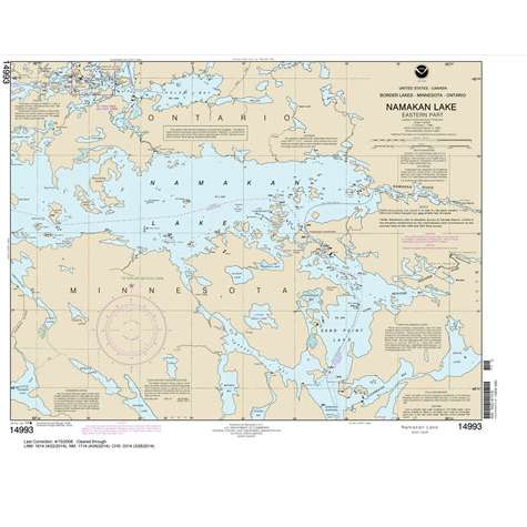 Historical NOAA Chart 14993: Namakan Lake: Eastern Part - Life Raft Professionals