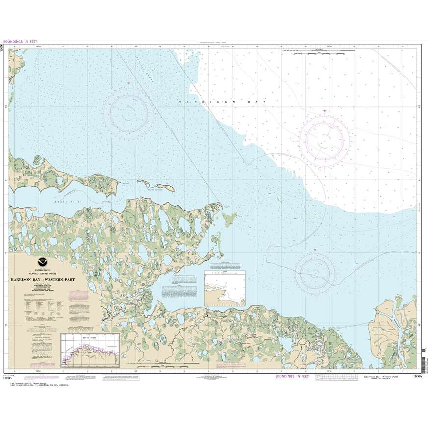 Historical NOAA Chart 16064: Harrison Bay-western part - Life Raft Professionals