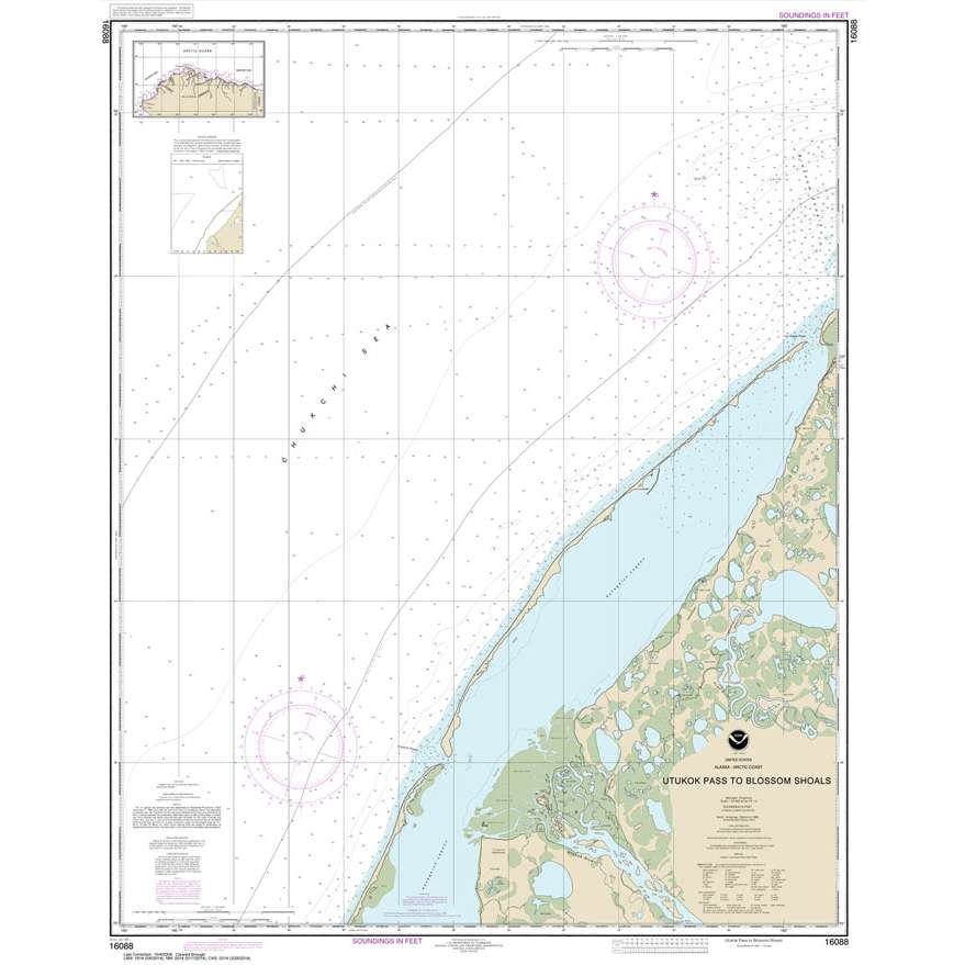 Historical NOAA Chart 16088: Utukok Pass to Blossom Shoals - Life Raft Professionals