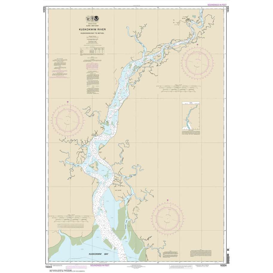 Historical NOAA Chart 16304: Kuskokwim Bay to Bethel - Life Raft Professionals