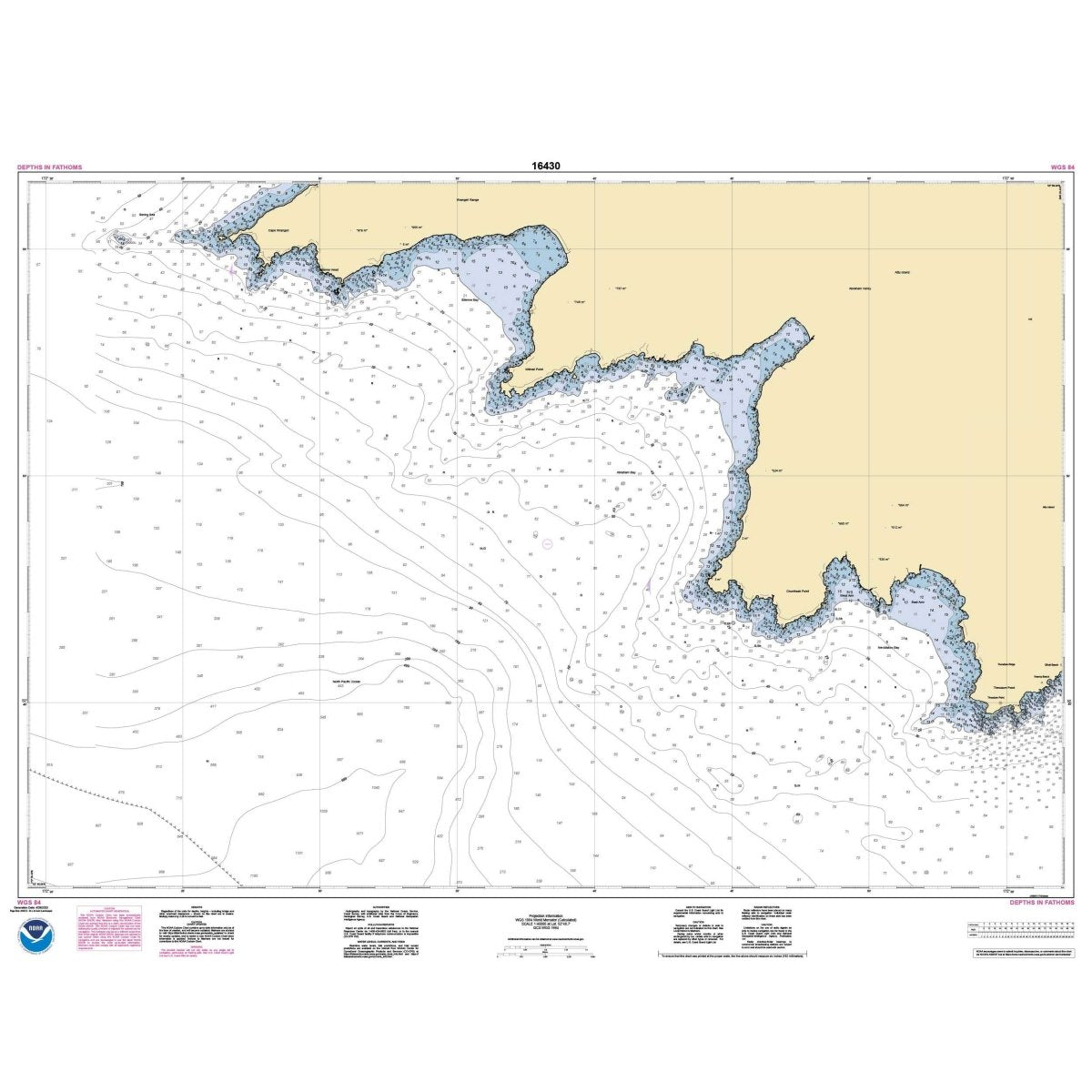 Historical NOAA Chart 16430: Attu Island Theodore Pt. to Cape Wrangell - Life Raft Professionals