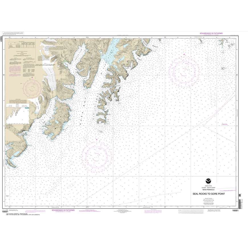 Historical NOAA Chart 16681: Seal Rocks to Gore Point - Life Raft Professionals