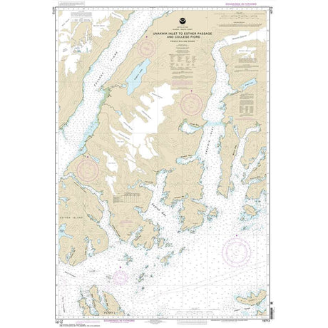 Historical NOAA Chart 16712: Unakwik Inlet to Esther Passage and College Fiord - Life Raft Professionals