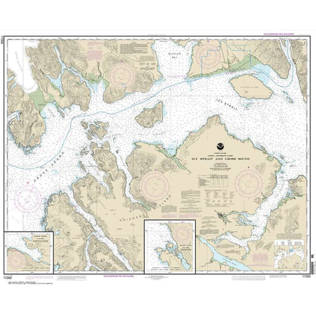 Historical NOAA Chart 17302: Icy Strait and Cross Sound; Inian Cove; Elfin Cove - Life Raft Professionals