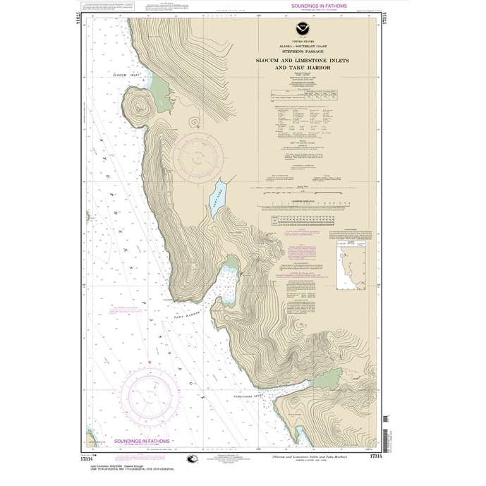 Historical NOAA Chart 17314: Slocum and Limestone Inlets and Taku Harbor - Life Raft Professionals