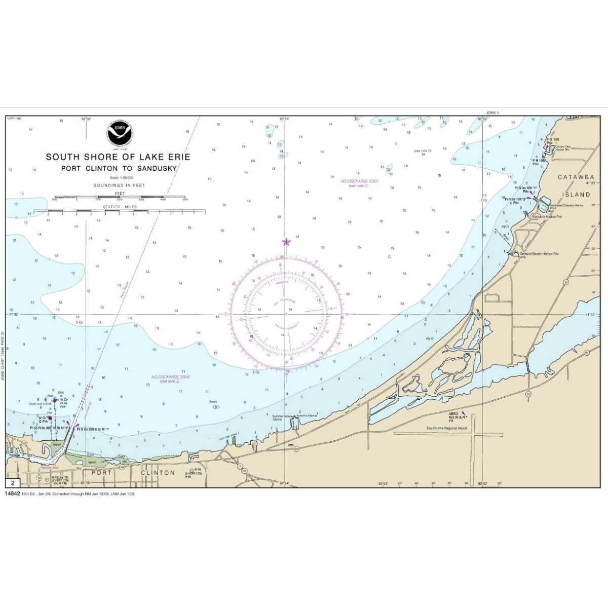 Historical NOAA Chart Booklet 14842: Port Clinton to Sandusky, including the Islands (40 page Booklet) - Life Raft Professionals