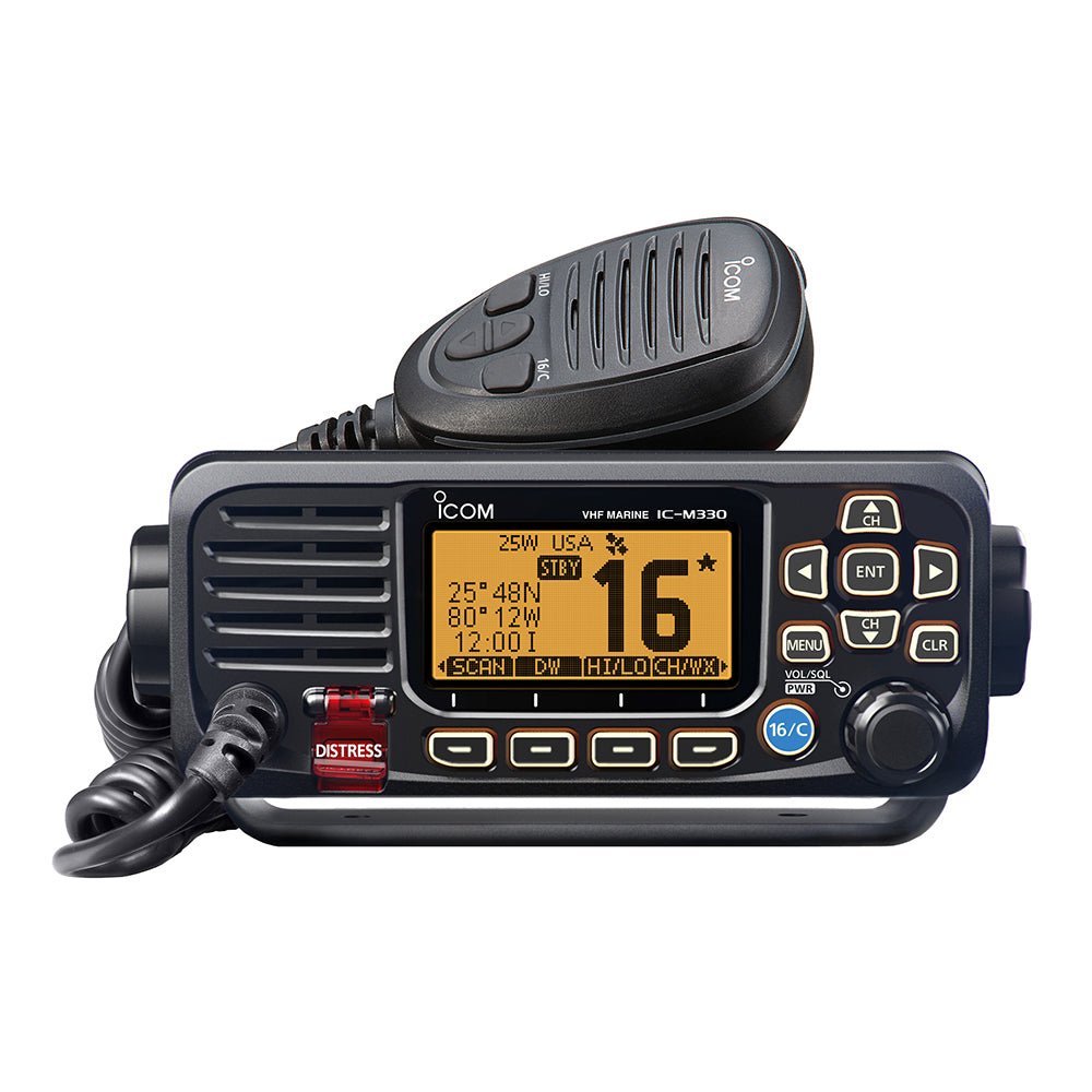 Icom M330 VHF Compact Radio - Black - Life Raft Professionals