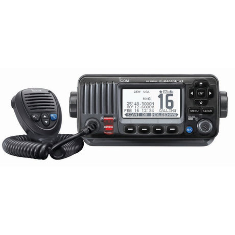 Icom M424G Fixed Mount VHF w/Built-In GPS - Black - Life Raft Professionals