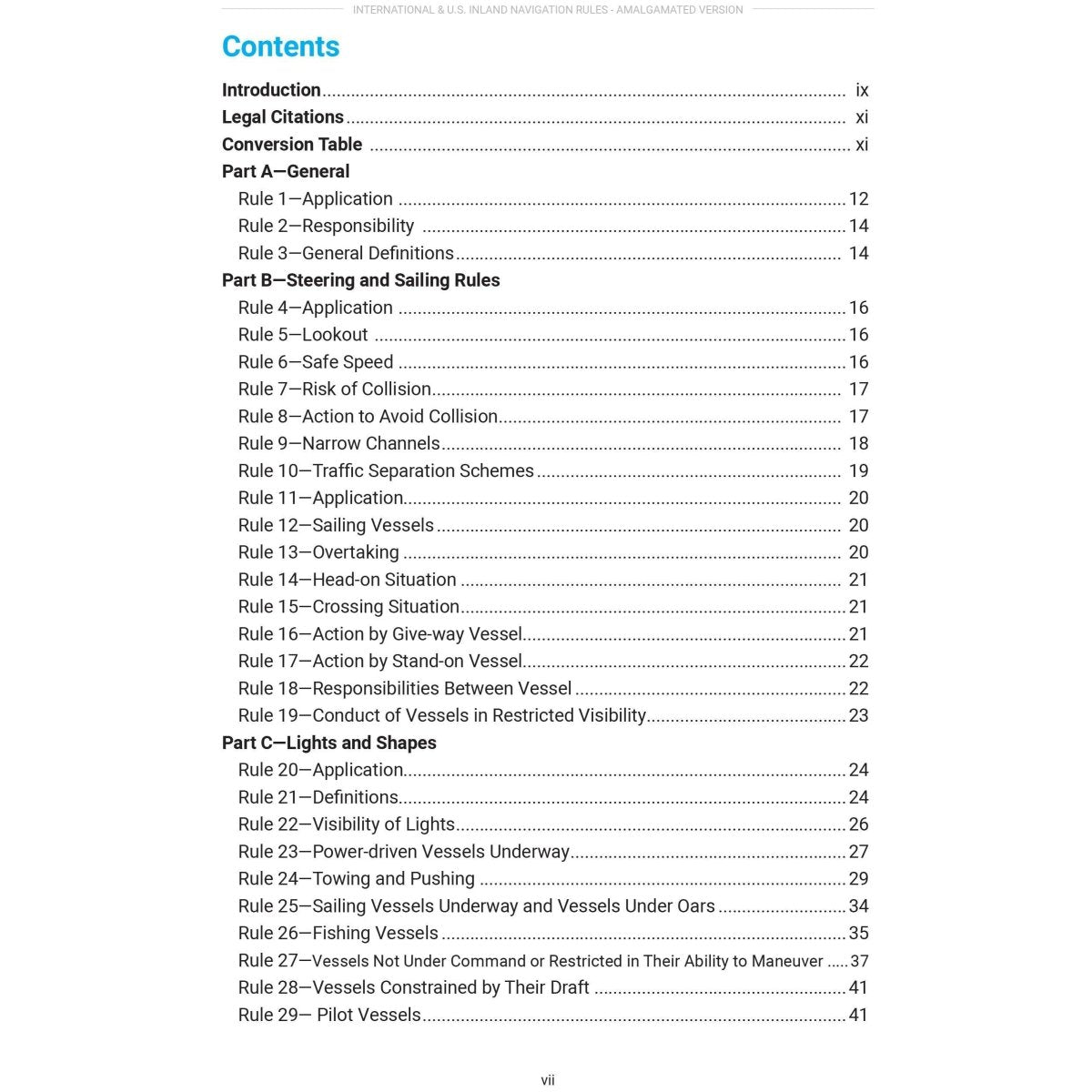 International & U.S. Inland Navigation Rules - Enhanced Amalgamated Version - Life Raft Professionals