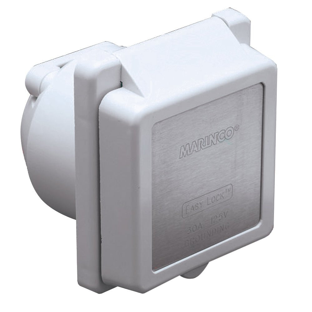 Marinco 301EL-B 30A Power Inlet - White - 125V - Life Raft Professionals