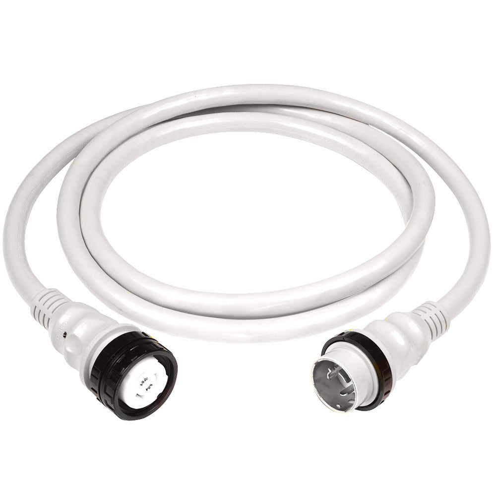 Marinco 50Amp 125/250V Shore Power Cable - 25' - White - Life Raft Professionals