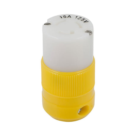 Marinco Locking Connector - 15A, 125V - Yellow - Life Raft Professionals