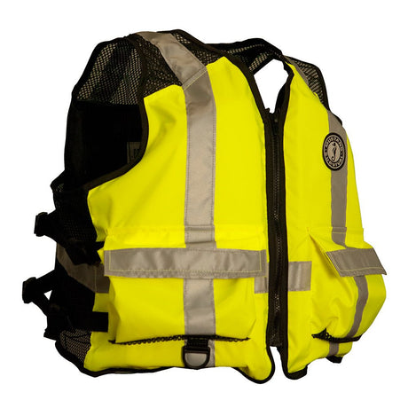 Mustang High Visibility Industrial Mesh Vest - Fluorescent Yellow/Green - 4XL/5XL [MV1254T3-239-4XL/5XL-216] - Life Raft Professionals