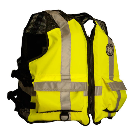 Mustang High Visibility Industrial Mesh Vest - Fluorescent Yellow/Green - L/XL [MV1254T3-239-L/XL-216] - Life Raft Professionals