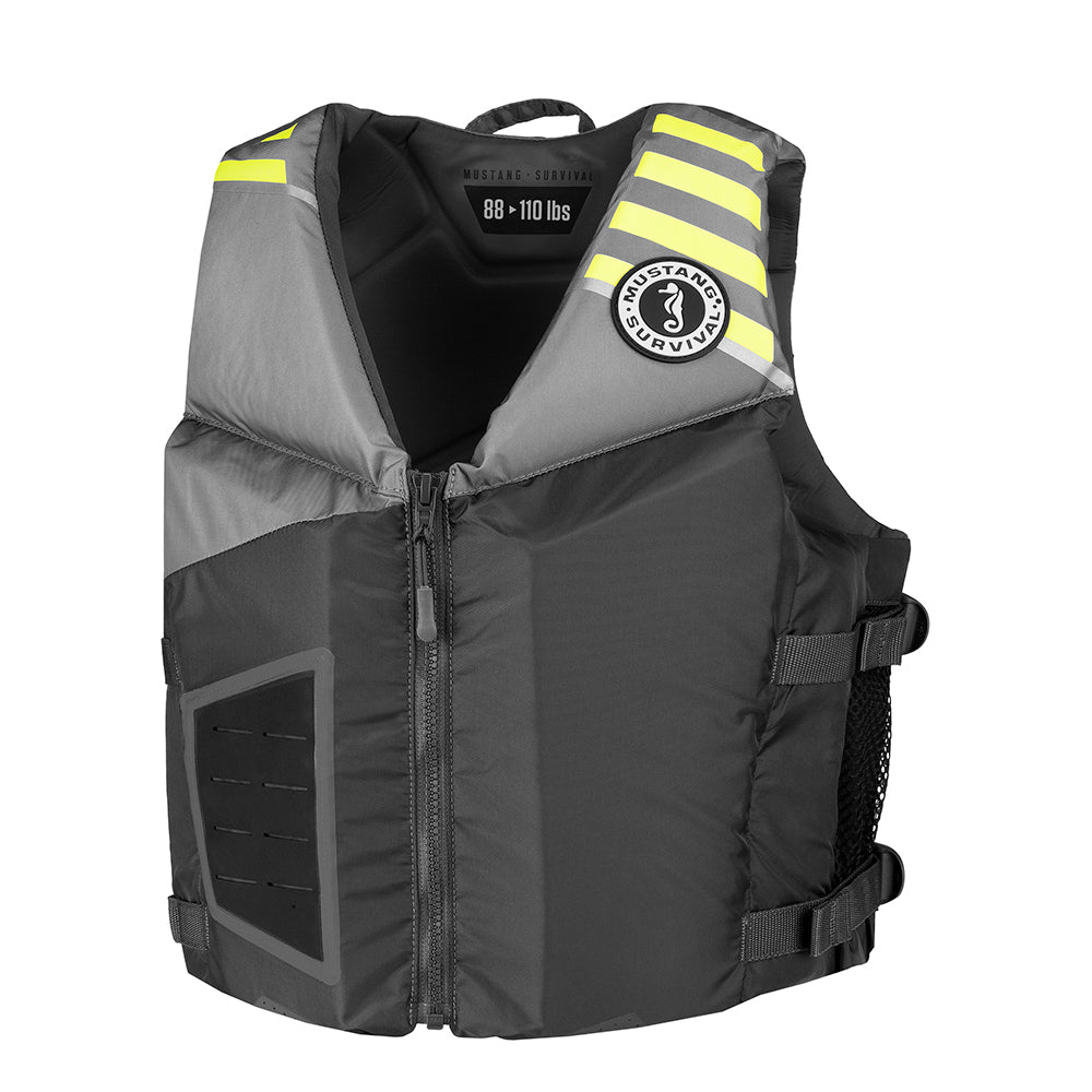 Mustang Rev Young Adult Foam Vest - Grey/Light, Grey-Fluorescent Yellow/Green [MV3600-270-0-206] - Life Raft Professionals