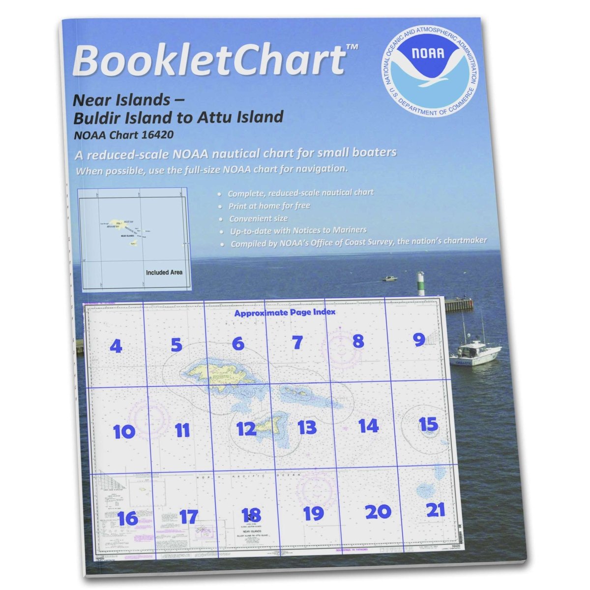 NOAA Booklet Chart 16420: Near Islands Buldir Island to Attu Island - Life Raft Professionals