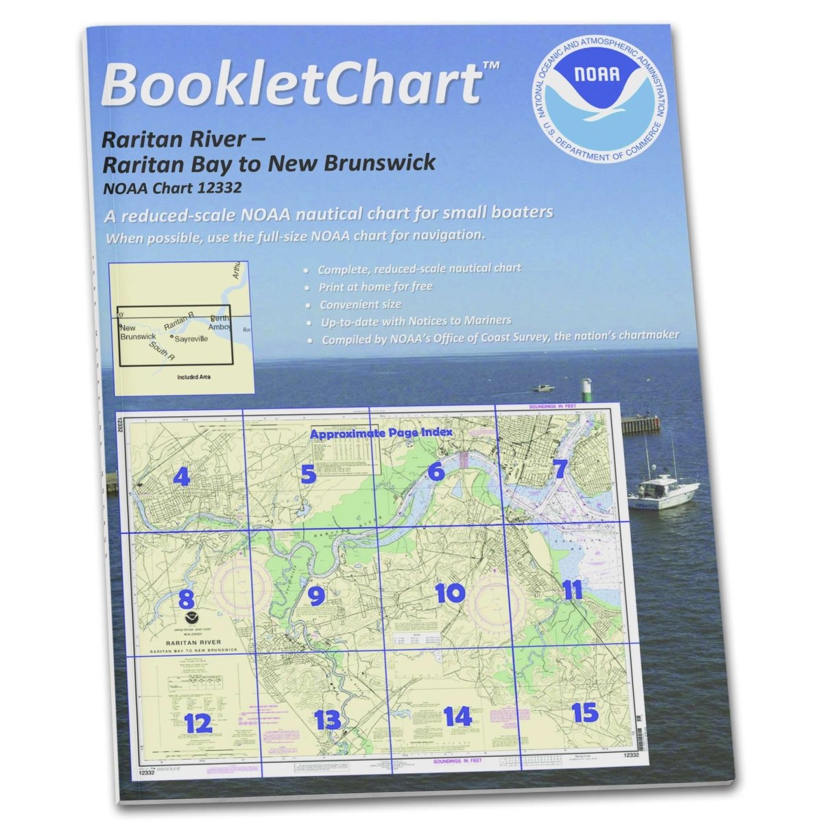 NOAA BookletChart 12332: Raritan River Raritan Bay to New Brunswick - Life Raft Professionals