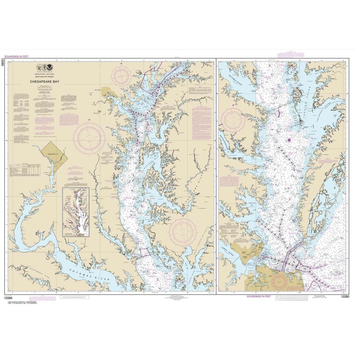 NOAA Chart 12280: Chesapeake Bay - Life Raft Professionals