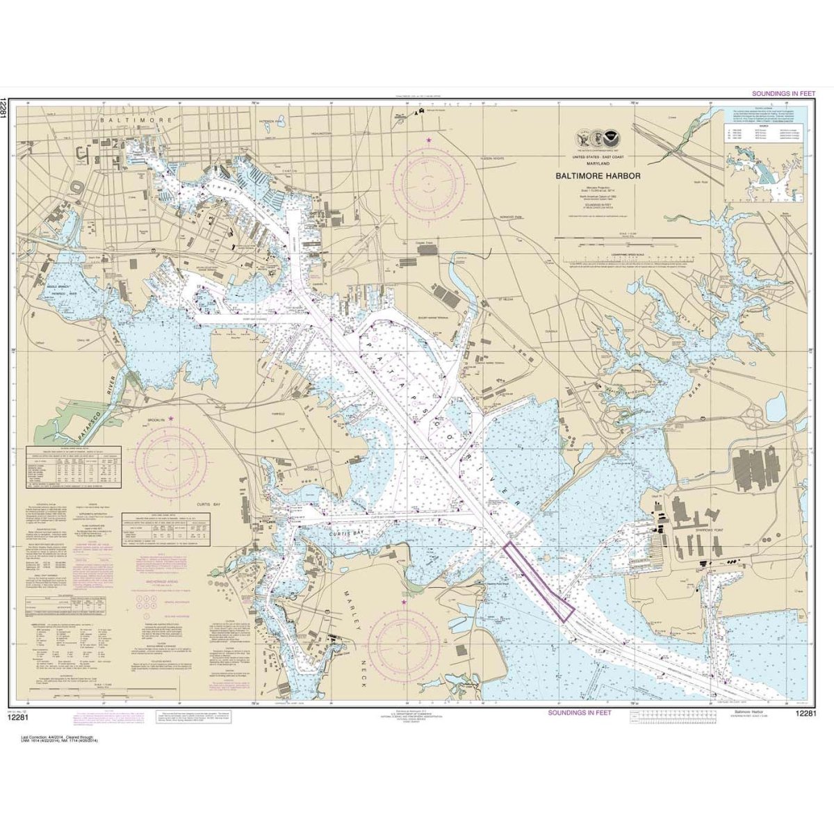 NOAA Chart 12281: Baltimore Harbor - Life Raft Professionals