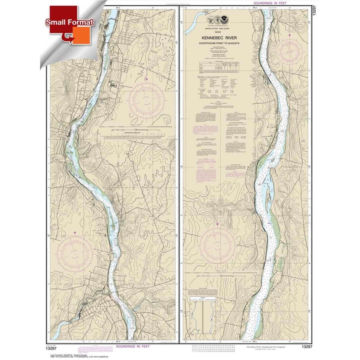 NOAA Chart 13297: Kennebec River Courthouse Point to Augusta - Life Raft Professionals