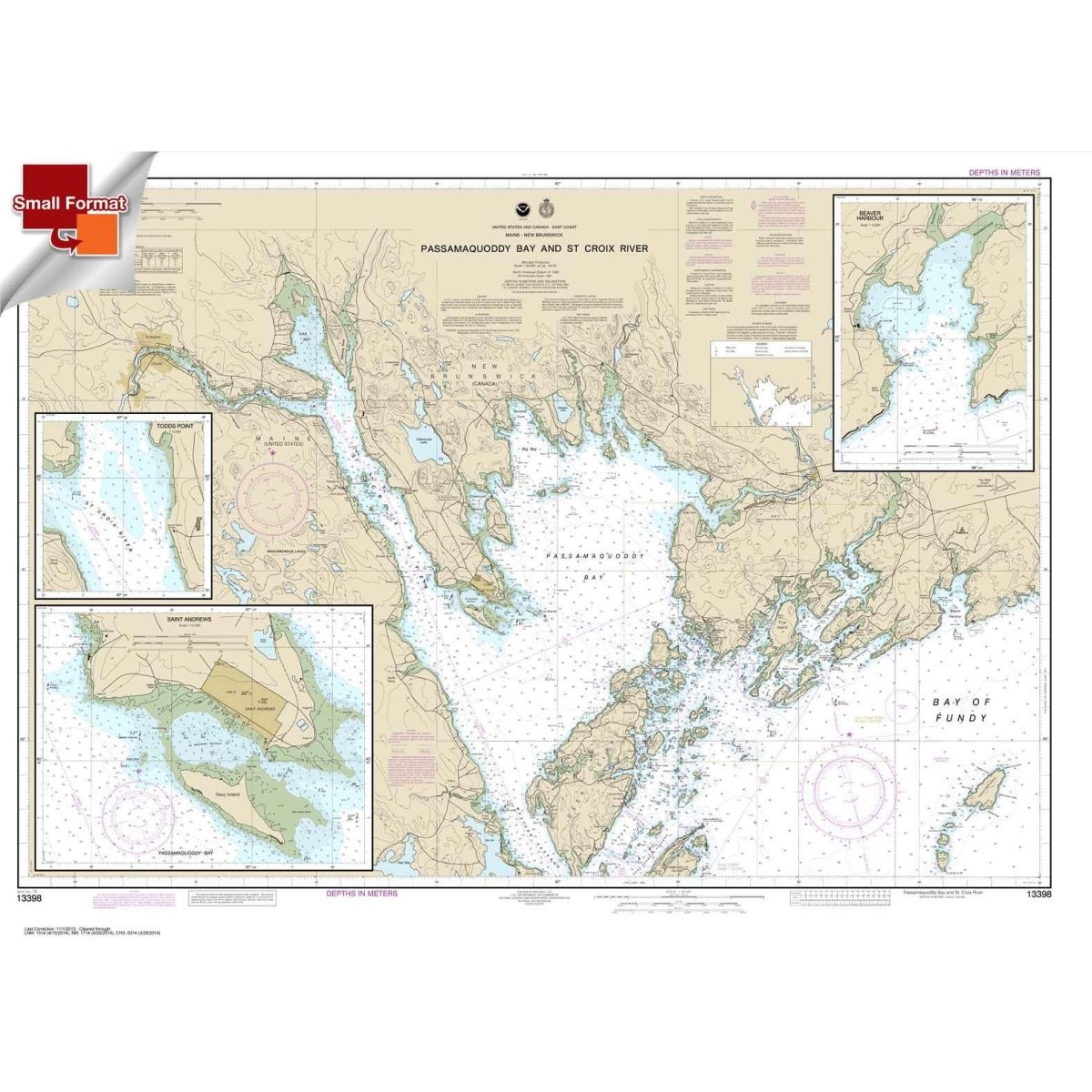 NOAA Chart 13398: Passamaquoddy Bay and St. Croix River; Beaver Harbor; Saint Andrews; Todds Point - Life Raft Professionals