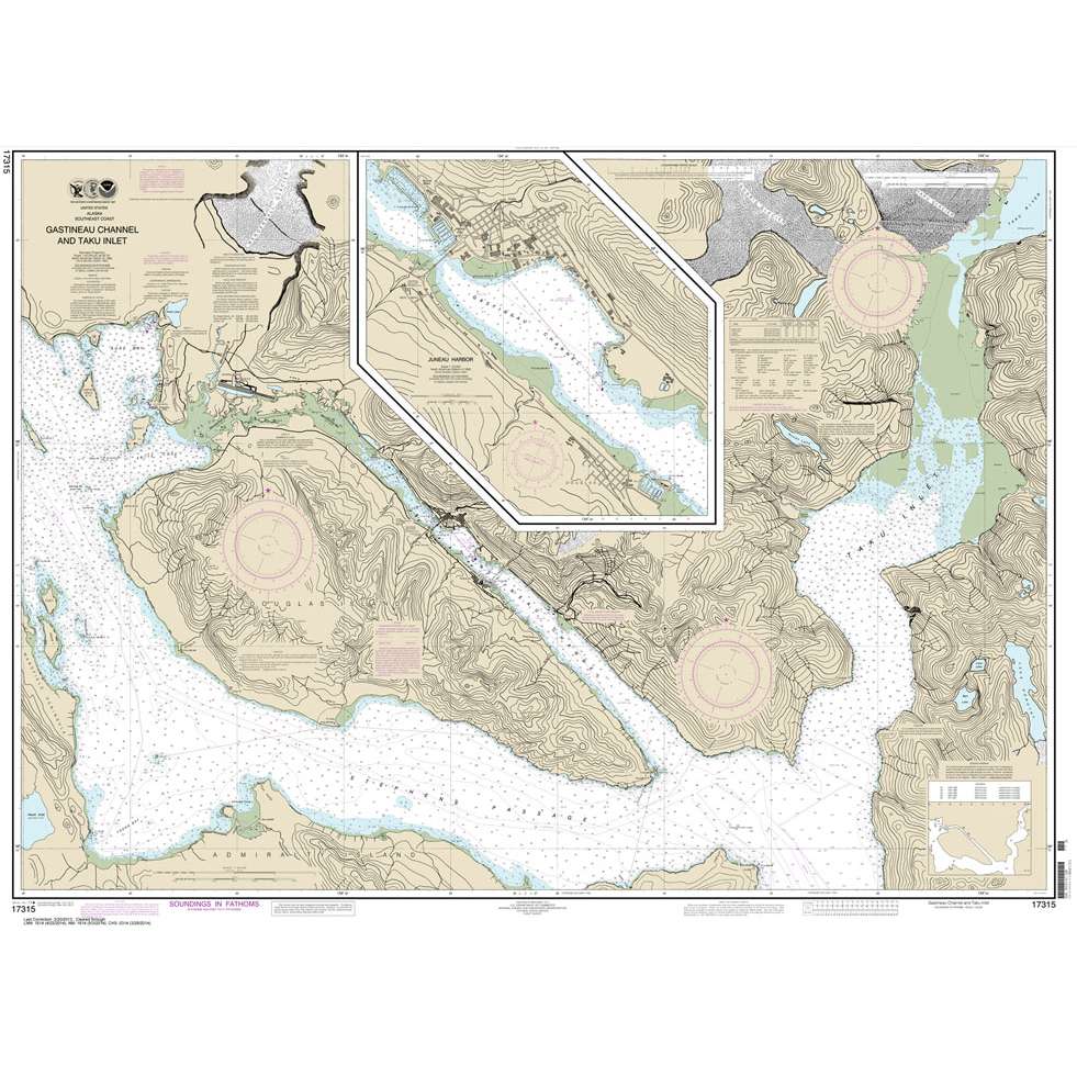 NOAA Chart 17315: Gastineau Channel and Taku Inlet; Juneau Harbor - Life Raft Professionals