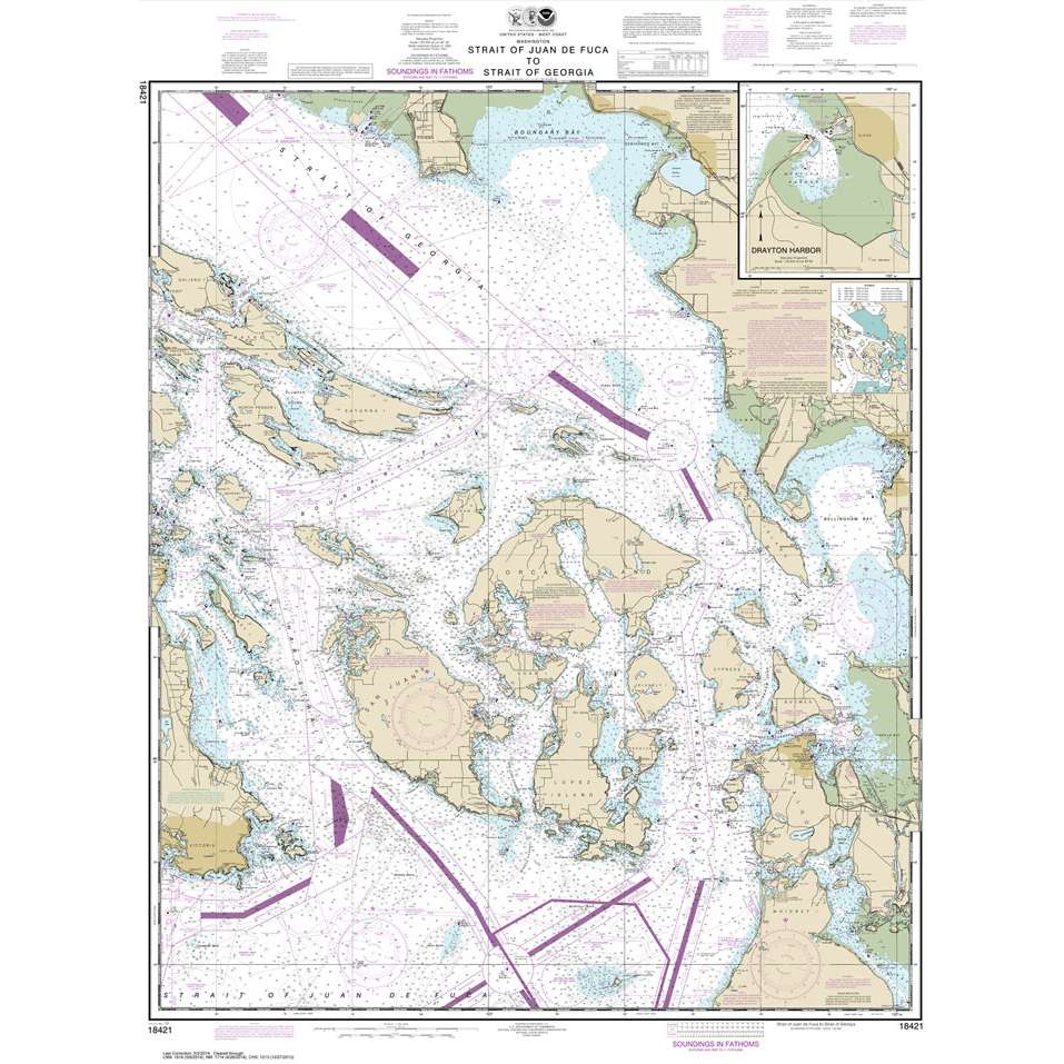 NOAA Chart 18421: Strait of Juan de Fuca to Strait of Georgia;Drayton Harbor - Life Raft Professionals