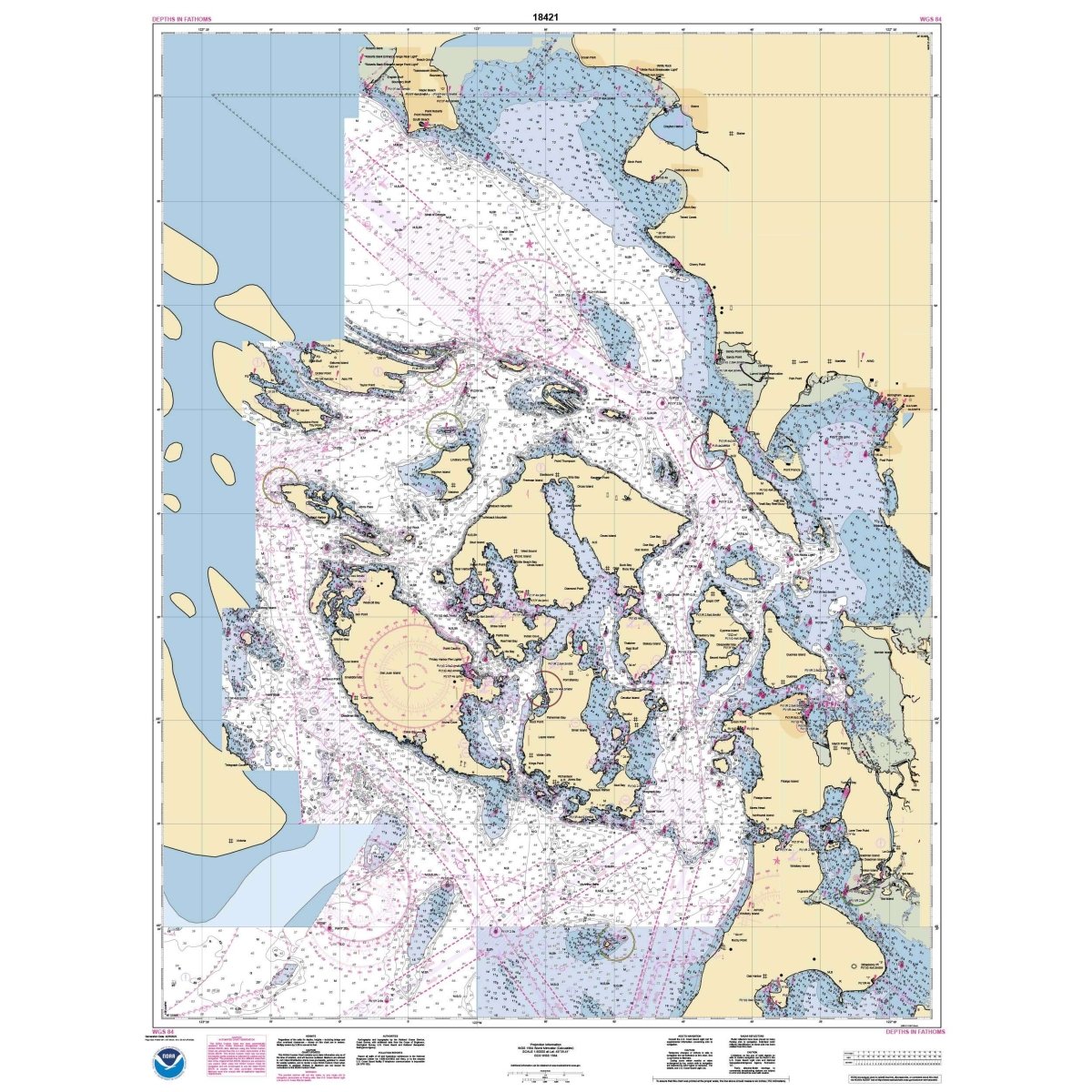 NOAA Chart 18421: Strait of Juan de Fuca to Strait of Georgia;Drayton Harbor - Life Raft Professionals