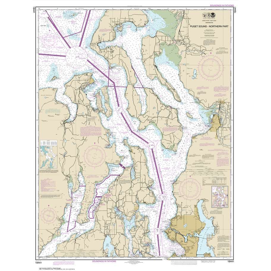 NOAA Chart 18441: Puget Sound-northern part - Life Raft Professionals