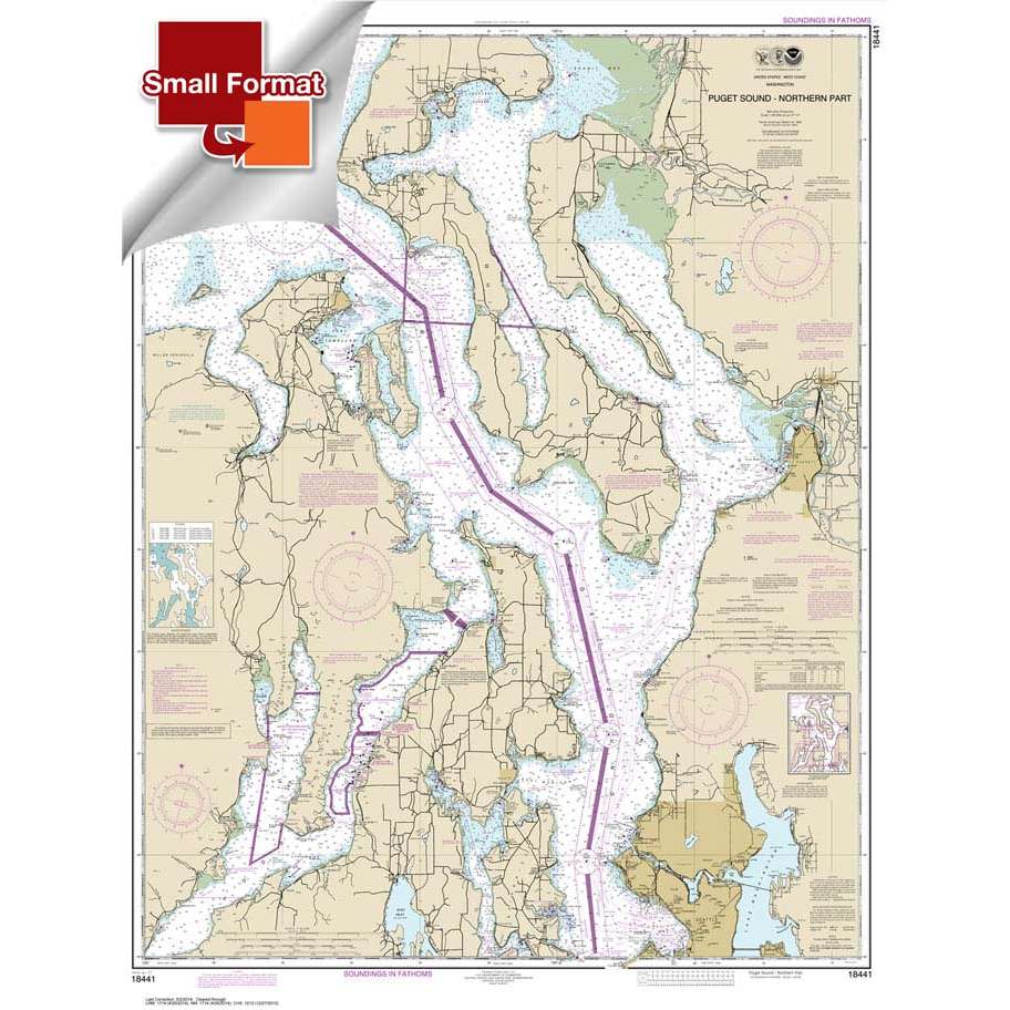 NOAA Chart 18441: Puget Sound-northern part - Life Raft Professionals