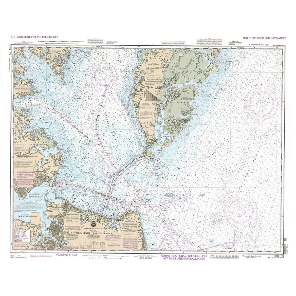 NOAA Training Chart 12221 TR: Chesapeake Bay Entrance (3 Pack) - Life Raft Professionals