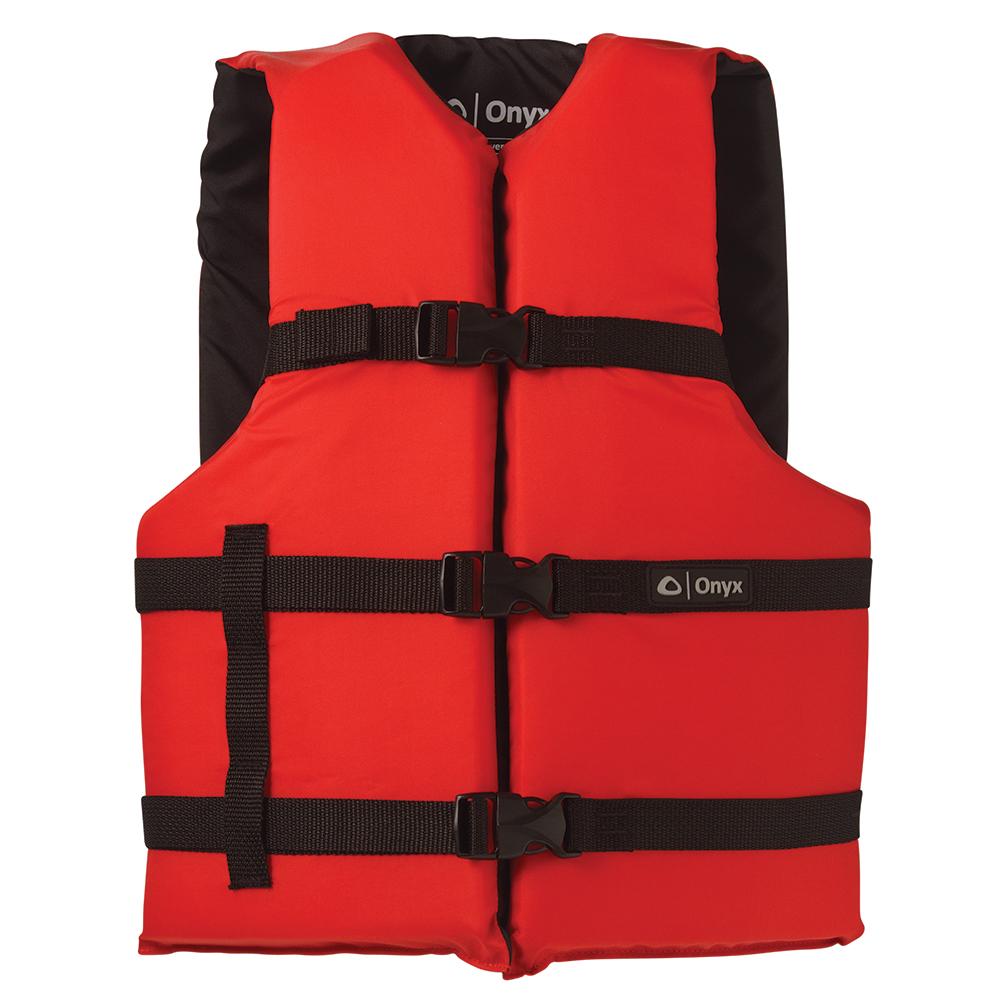 Onyx Nylon General Purpose Life Jacket - Adult Universal - Red [103000-100-004-12] - Life Raft Professionals