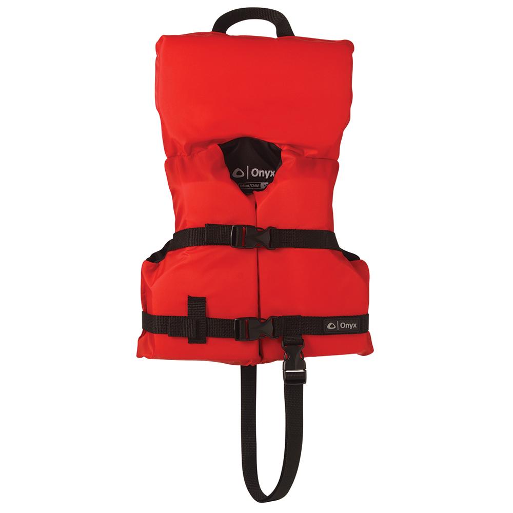 Onyx Nylon General Purpose Life Jacket - Infant/Child Under 50lbs - Red [103000-100-000-12] - Life Raft Professionals