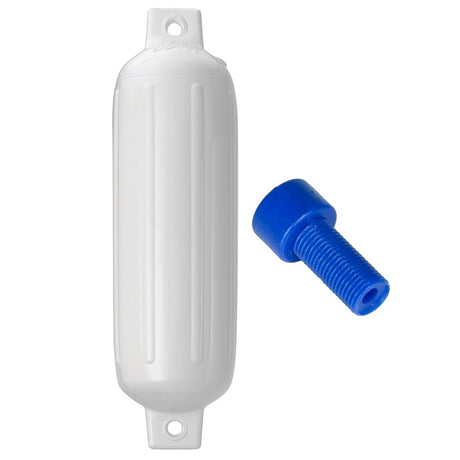 Polyform G-3 Twin Eye Fender 5.5" x 19" - White w/Adapter - Life Raft Professionals