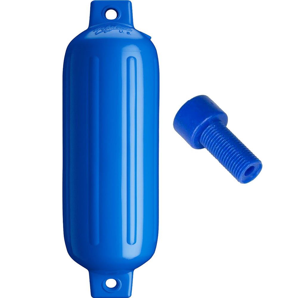 Polyform G-4 Twin Eye Fender 6.5" x 22" - Blue w/Adapter - Life Raft Professionals