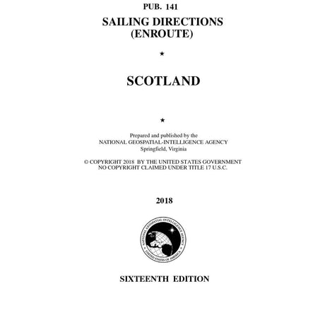 PUB 141: Sailing Directions Enroute: Scotland (Current Edition) - Life Raft Professionals