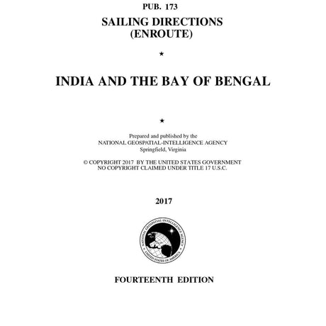 PUB 173 Sailing Directions Enroute: India and The Bay of Bengal (Current Edition) - Life Raft Professionals