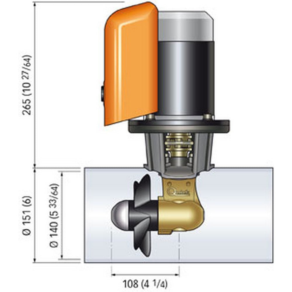 Quick Bow Thruster BTQ 140-40 40KGF - 12V - D140 - 2.2kW - Life Raft Professionals