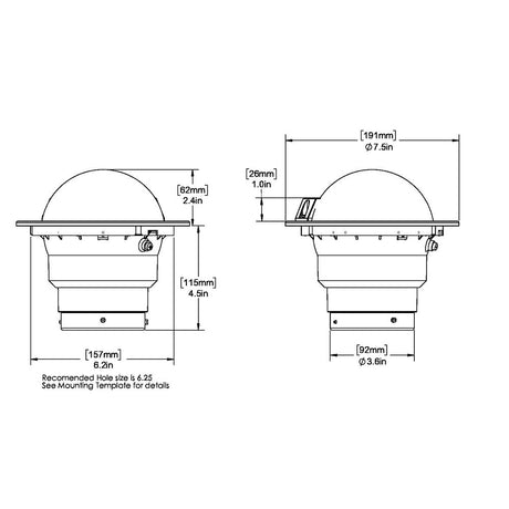 Ritchie FB-500 Globemaster Compass - Flush Mount - Black - 12V - 5 Degree Card - Life Raft Professionals