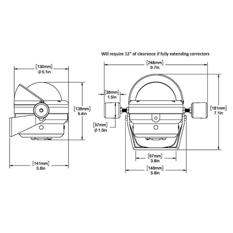 Ritchie HB-845 Helmsman Steel Boat Compass - Bracket Mount - Black - Life Raft Professionals