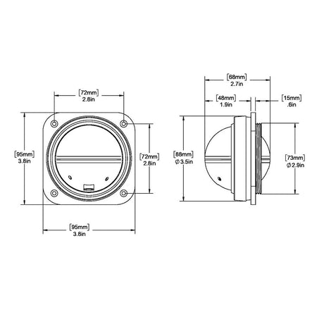 Ritchie V-527 Kayak Compass - Bulkhead Mount - White Dial [V-527] - Life Raft Professionals