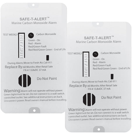 Safe-T-Alert FX-4 Carbon Monoxide Alarm - 2-Pack [FX-4MARINE2-PACK] - Life Raft Professionals